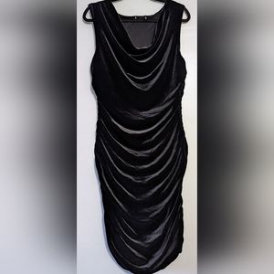 Velvet Ruched Wiggle Dress
